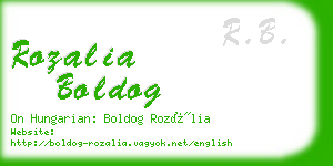 rozalia boldog business card